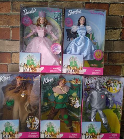 Set Of 5 Barbie Wizard Of Oz 11” Collectors Dolls 1999 New In Box
