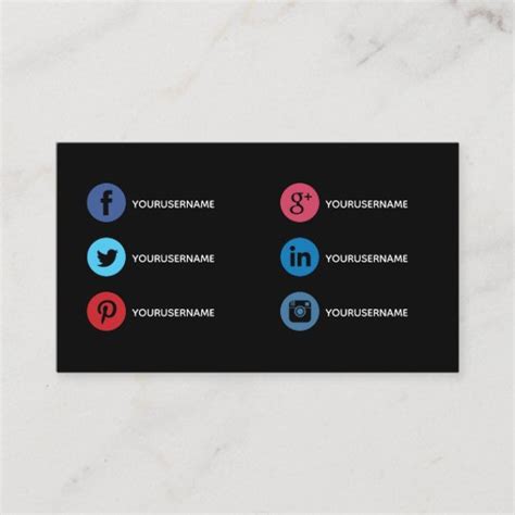 Simple Business Cards For Social Media Expert