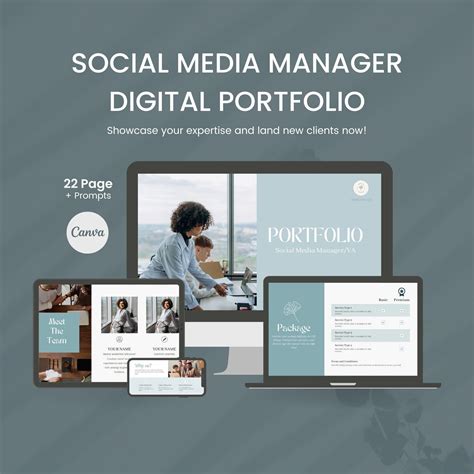 Ready Made Social Media Manager Portfolio Presentation Canva Template