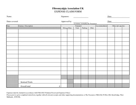 expense claim form template microsoft office db excelcom