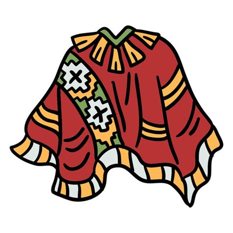Design PNG E SVG De Poncho Tradicional Desenhado à Mão Para Camisetas