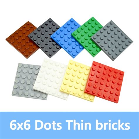 diy building block 6x6 dots base plate moc thin figures brick part city assemble particles