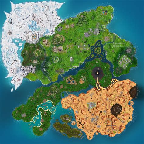 Fortnite Islands Map Concept Featuring New And Old Pois Fortnitebr