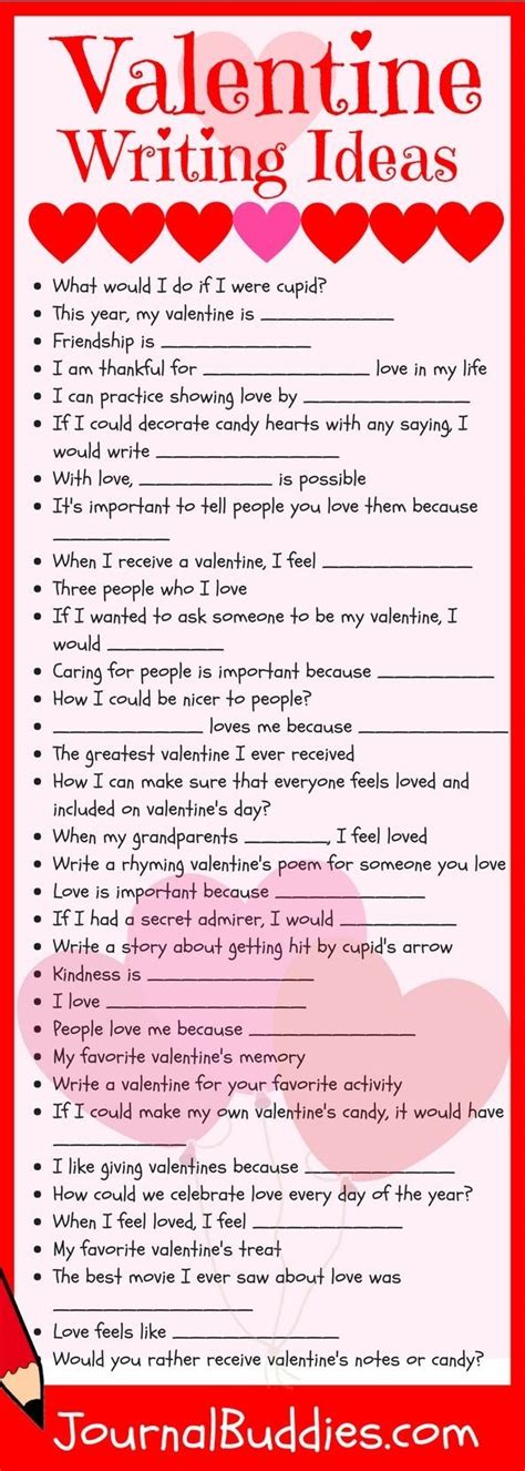 Valentines Day Writing Prompts Valentines Writing Writing Prompts
