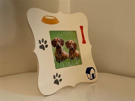 Handmade Carved Dog Picture Frame