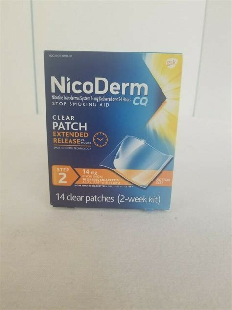 Nicoderm Cq Step 2 Clear Patches 14mg 14 Count For Sale Online