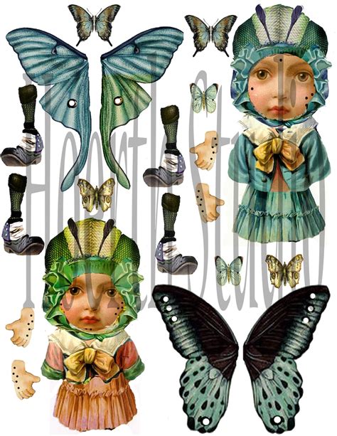 Scrapbook Paper Doll Fairy Butterflies With Scrapbook Craft Etsy Canada