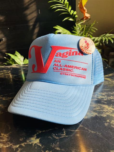 Vintage Vagina Classic Logo Lx Trucker In Powder Blue Grailed