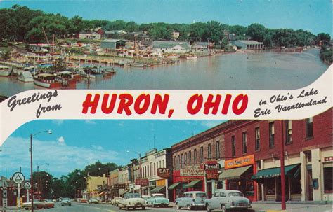 Us Oh Huron Oh 1950s Great Cars Downtown Stores And Busine Flickr