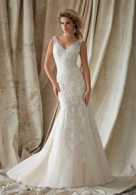 Find the perfect wedding dress for your big day. Crystal Beaded Embroidery with Lace on Net Bridal Gown ...