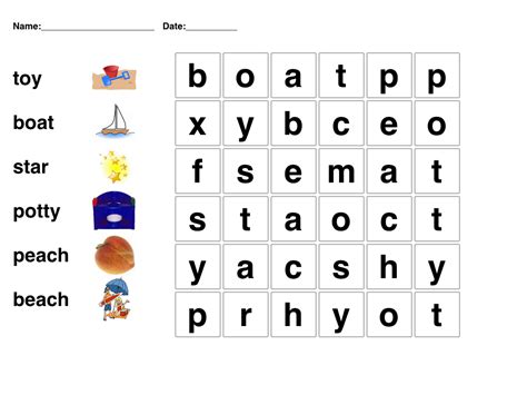Kindergarten Word Search Easy Word Searches For Kindergarten