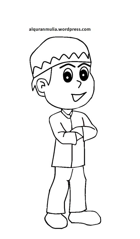 Download 31 Gambar mewarnai anak muslim