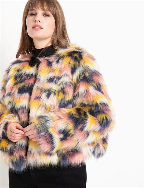 Multicolor Faux Fur Coat Womens Plus Size Coats Jackets Eloquii Multicolor Faux Fur