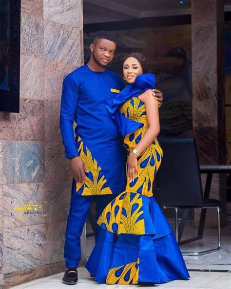 African Couples Wears Nigeria Couple Outfit Female Gown Etsy