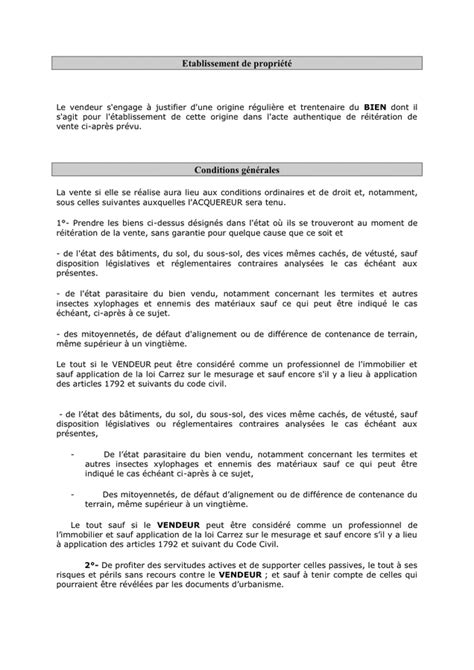 Model De Compromis De Vente Doc Pdf Page Sur