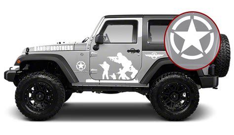 Jeep Wrangler Band Of Brothers Us Army 9pc Vinyl Decal Kit Jeep