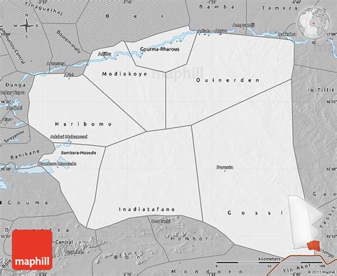 A hilly region beginning on the right back of the niger river, liptako is usually associated with the liptako emirate. Gray Map of Gourma-Rharous