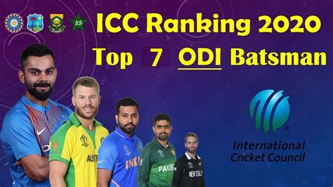 Icc Odi Ranking 2020 Top 7 Odi Batsman Youtube