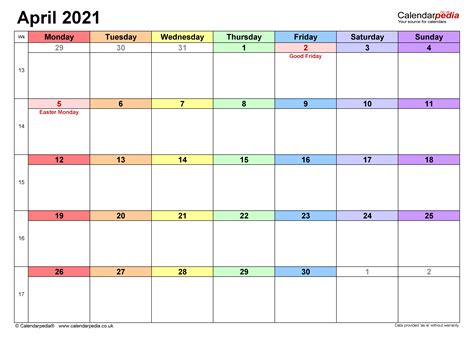 The stylish dark blue calendar is great for viewing online. Calendar April 2021 UK with Excel, Word and PDF templates