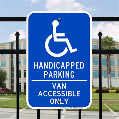 Handicapped Parking Sign Van Accessible Handicap Parking Sign