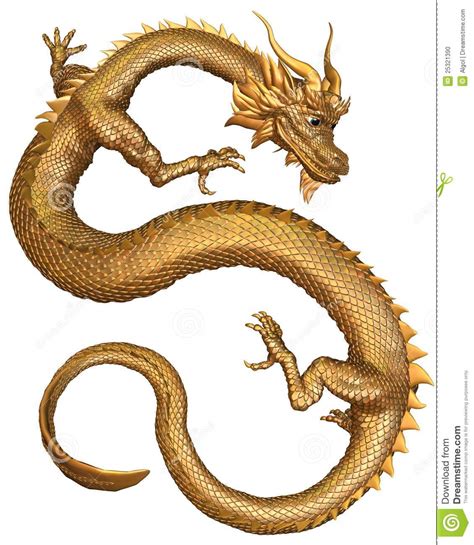 Chinese Gold Dragon Stock Illustration Illustration Of