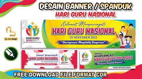 Download Banner Spanduk Peringatan Hari Guru Nasional 2022 Free Cdr