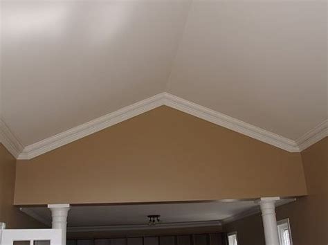 We would have to run the molding straight into as much as i wanted crown moulding in my home, i've got vaulted ceilings in all (um, both) i actually like the look of molding on an angled ceiling. Can you put crown molding on a vaulted ceiling? | Hometalk