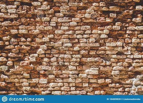 Old Brick Wall Texture Weathered Wall Surface Grungy Orange Brickwall