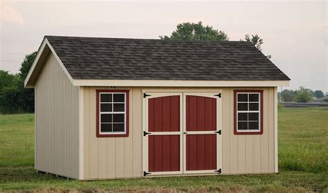 A perspective view of a row of storage units with closed red doors. Storage Sheds For Sale, Made and Sold in Texas | Lone Star ...