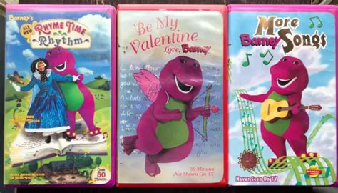 Barney Vhs Lot Rhyme Time Rhythm Be My Valentine And More Barney Songs