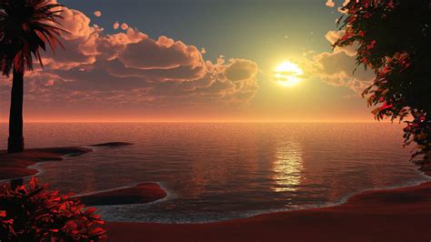 2560x1440 Beautiful Beach Sunset Artwork 1440p Resolution Hd 4k
