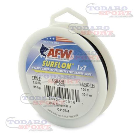 American Fishing Wire Surflon 1x7 Nylon Coated Black C015b 0 C010b 0