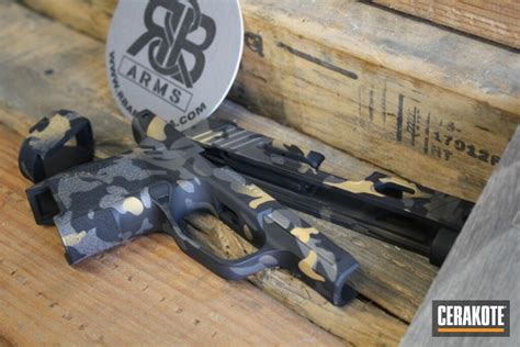 Custom Camo Sig Sauer Pistol Cerakoted Using Graphite Black Tungsten