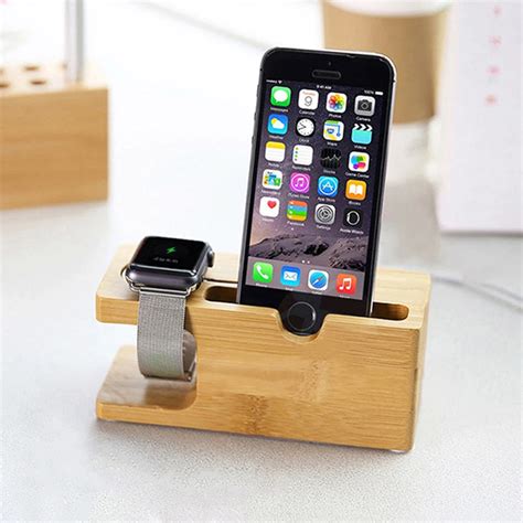 Universal Natural Wood Phone Stand Holder For Iphone 6 7 X 4 Convenient