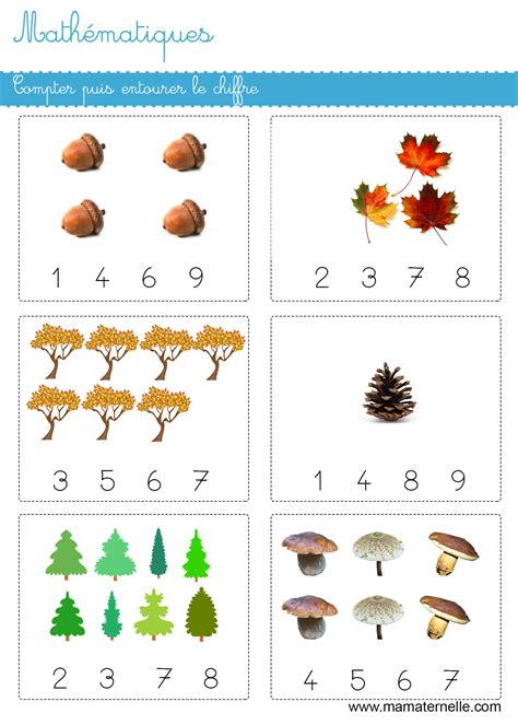 Mathématiques Compter Puis Entourer Le Chiffre Ma Maternelle