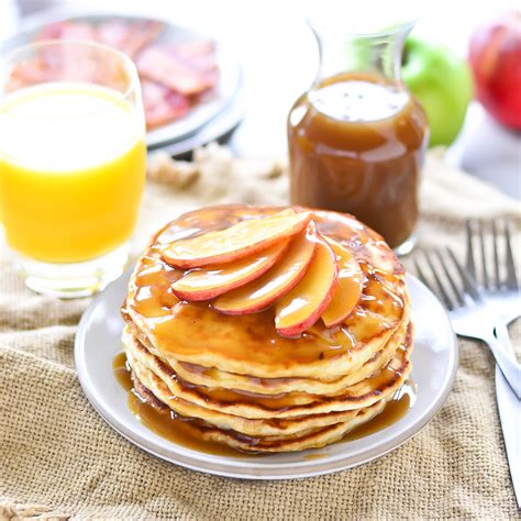 Cinnamon Apple Pancakes With Apple Cider Syrup