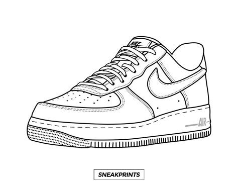 Air Force 1 Nike Shoes Coloring Pages | Coloring Page Blog