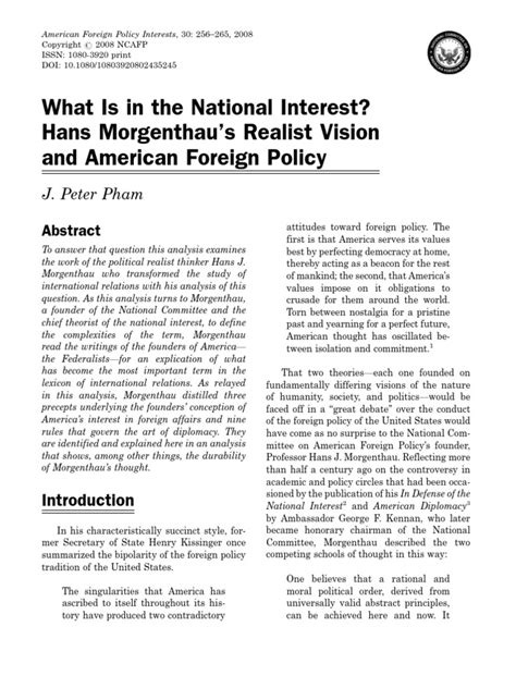 National Interest National Interest International Relations