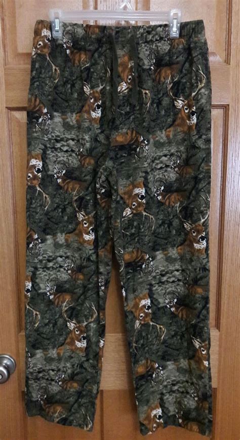 Northcrest Mens Flannel Deer Buck Print Lounge Pajama Pants Size M