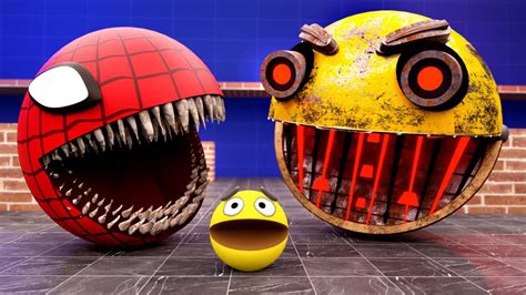 Robot Pacman Vs Red Monster Youtube