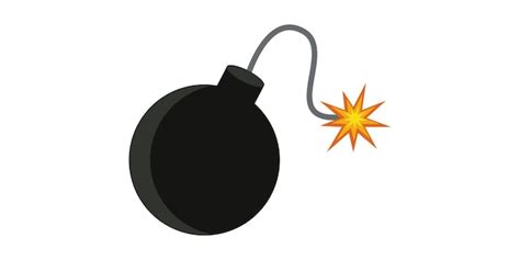 Bomba Com Ilustração Vetorial Plana De Pavio Em Chamas Bomba Em Estilo