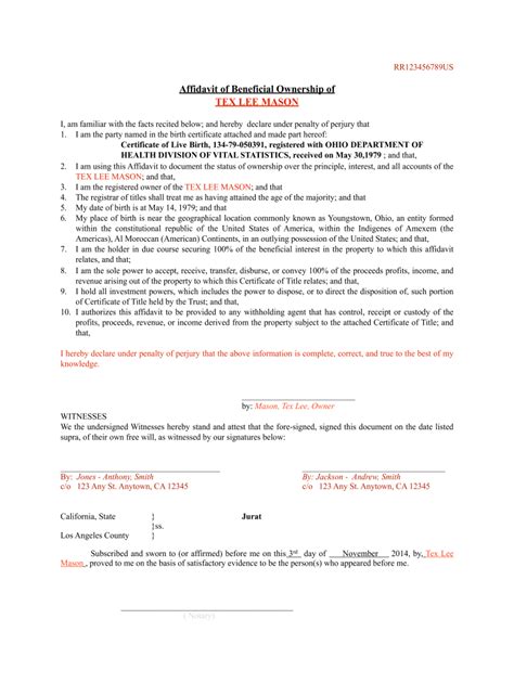 Affidavit Of Beneficial Ownership Fill Out And Sign Online Dochub