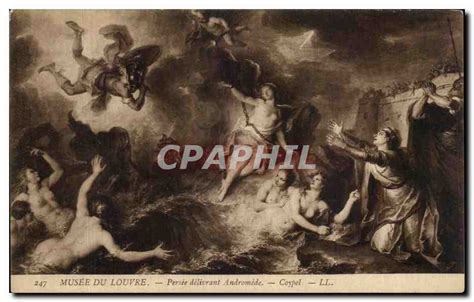 Old Postcard Louvre Museum Perseus Freeing Andromeda Coypel Topics