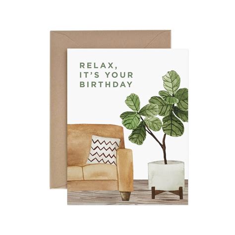 Relax Its Your Birthday Greeting Card Happy Birthday Etsy