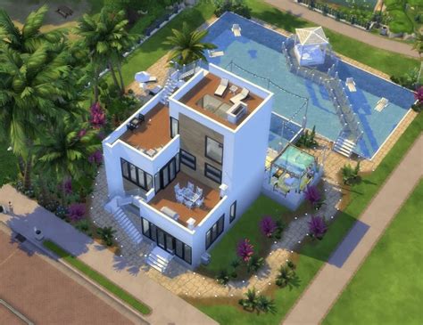 Modern The Sims 4 House Bigbear0708 Sims 4 Houses Sims House Sims