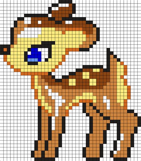 Cute Bambi Deer Kandi Pattern Pixel Art Perler Bead Patterns Cross