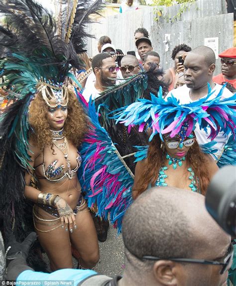 Carnival Queen Rihanna Parades Around In Tiny Sexy Costume At Barbados Festival