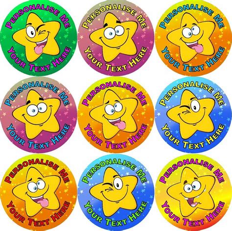 144 Personalised Silly Star 30mm Reward Stickers For School Teachers