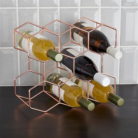 8 Bottle Rose Gold Wine Rack The Container Store