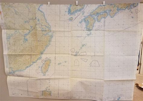 Usaf Jet Navigation Chart Map East China Sea 1964 Cold War China Japan